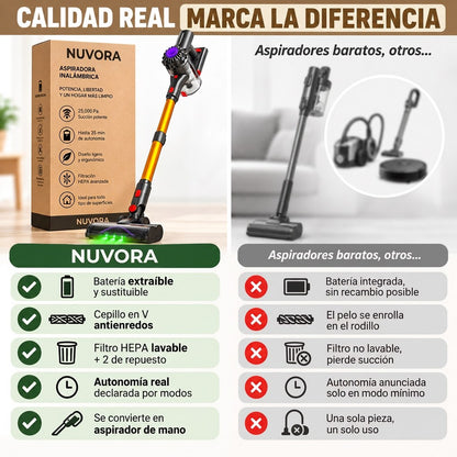Comparativa con aspiradores baratos
